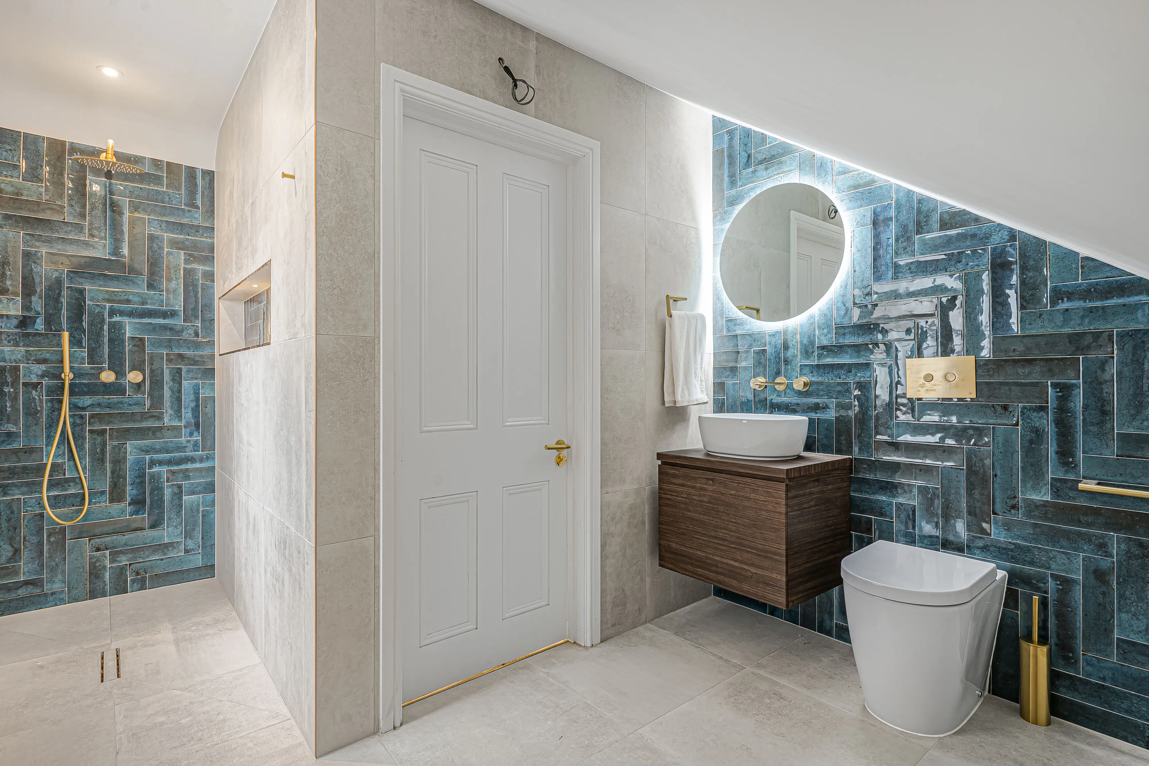 Sophisticated Sapphire Loft Shower Room